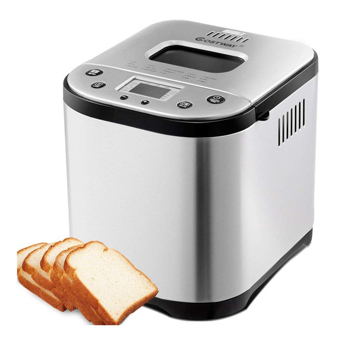 COSTWAY Bread Maker Automatic Programmable Multifunctional Bread Machine with 15 Programs